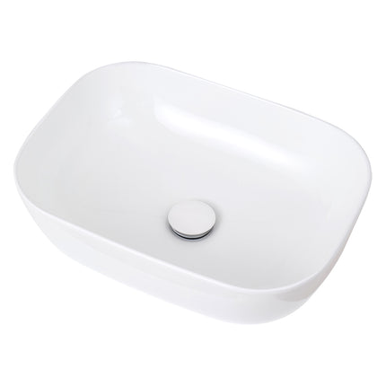 Oval Ceramic Countertop Basin with Central Drain Set
