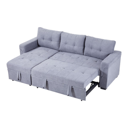 3-Seater Upholstered Corner Sofa Bed with Storage
