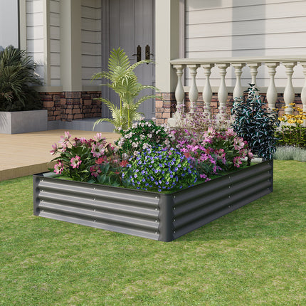 Rectangular Galvanized Steel Raised Garden Bed 180cm x 120cm