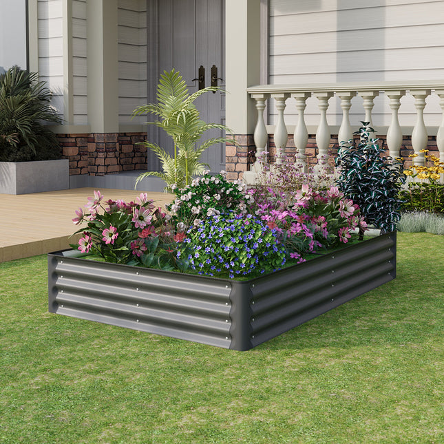 Rectangular Galvanized Steel Raised Garden Bed 180cm x 120cm
