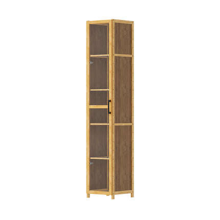 5-Tier Narrow Bookcase Storage Cabinet with Acrylic Door