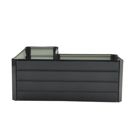 Outdoor Metal L-Shaped Raised Garden Bed