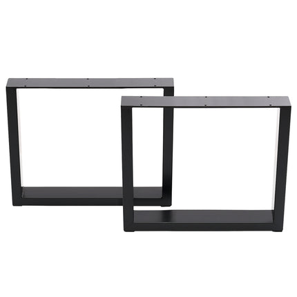 Set of 2 Metal Table Bench Legs Frames Square Steel Base Stands, 90x71CM