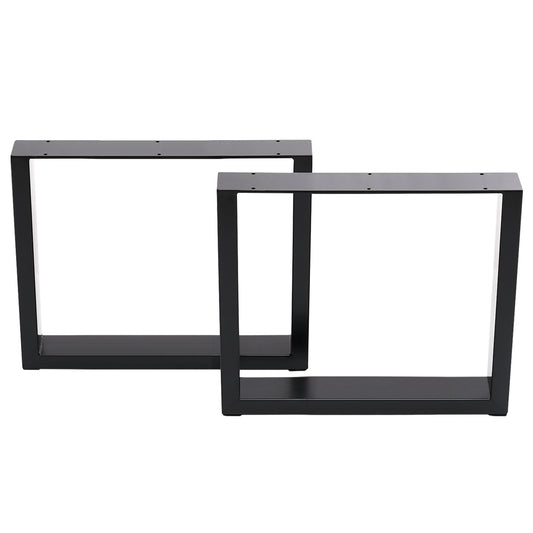 Set of 2 Metal Table Bench Legs Frames Square Steel Base Stands, 90x71CM