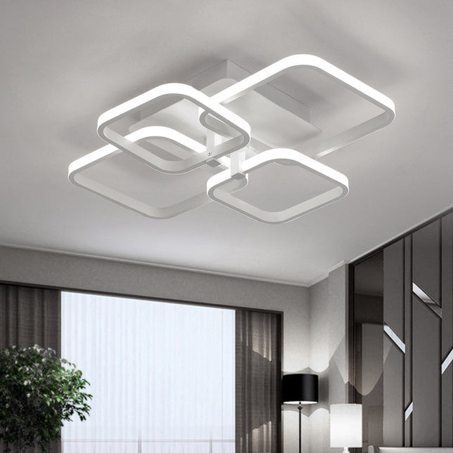 Square LED Ceiling Light Chandelier Lamp Cool White Light 4 Head