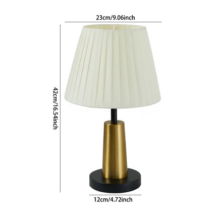 Table Lamp with Pleated Fabric Lampshade