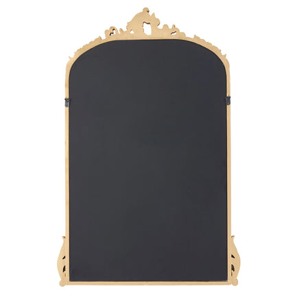 Gold Arched Decorative Vanity Mirror with Carved Frame