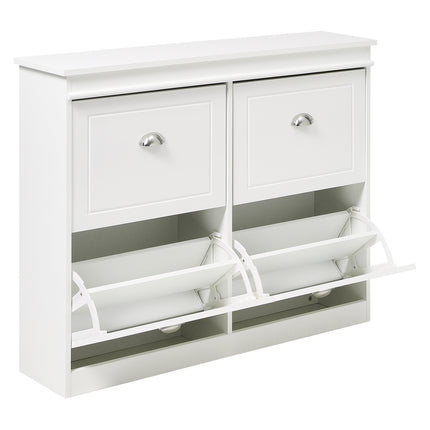 2-Tier Flip Down Shoe Bench Cabinet