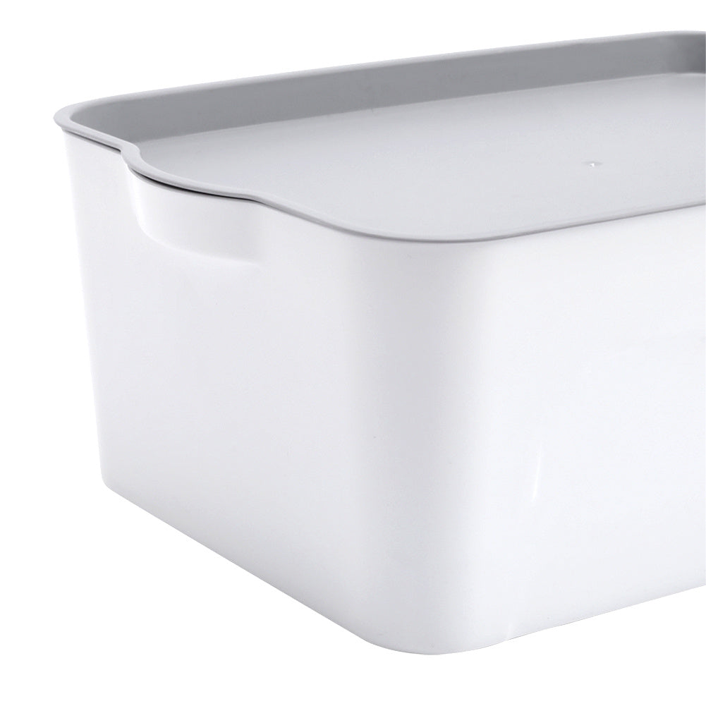 Set of 4 Plastic Storage Boxes with Lids in White