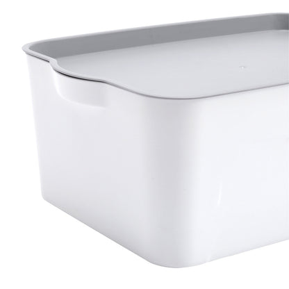 Set of 4 Plastic Storage Boxes with Lids in White