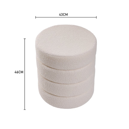 Round Channel Upholstered Footstool