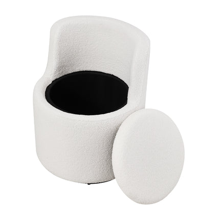 360° Upholstered Sherpa Swivel Chair with Storage