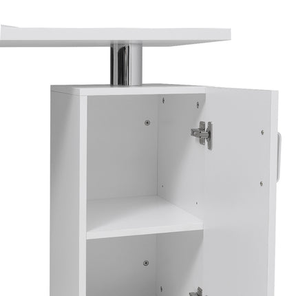 White Rolling Manicure Salon Station with Storage
