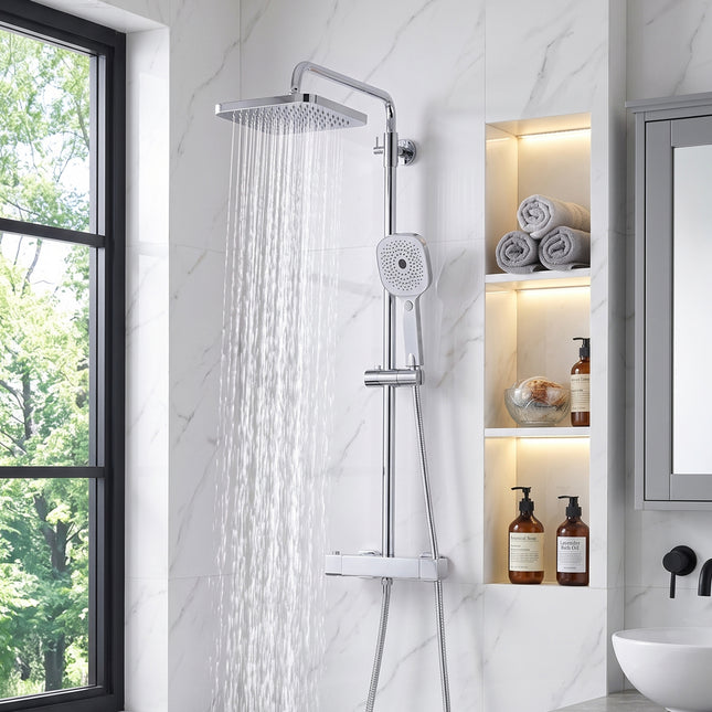 Chrome-plated Thermostatic Shower Mixer Set