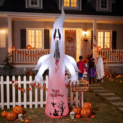 10.2FT Halloween Inflatable Scream Ghost Decoration with Built-in Lights