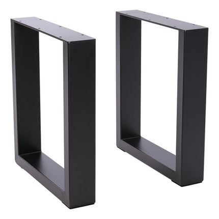 Set of 2 Metal Table Bench Legs Frames Square Steel Base Stands, 80x71CM