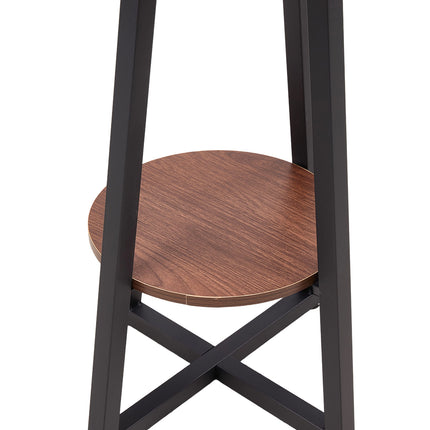 2-Tier Round Wooden Coffee Side Table