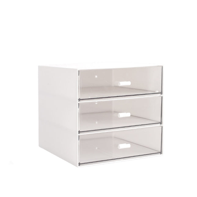 White Plastic 3 Drawer Desk Organizer