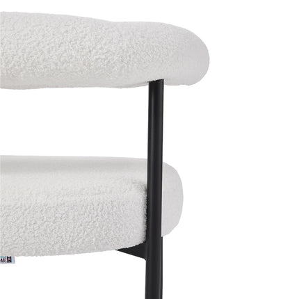 Set of 2 Modern Dining Chairs with Black Metal Legs