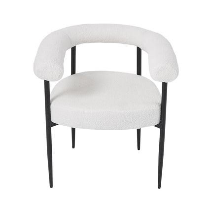 Set of 2 Modern Dining Chairs with Black Metal Legs