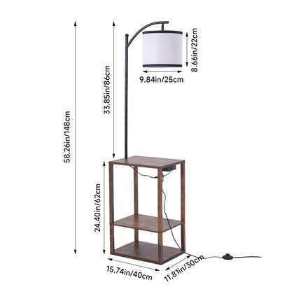 Modern Metal Floor Lamp Side Table 2 In 1