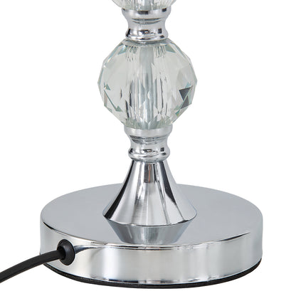 Luxury Table Lamp with Iron Base and a Crystal-Beaded Shade