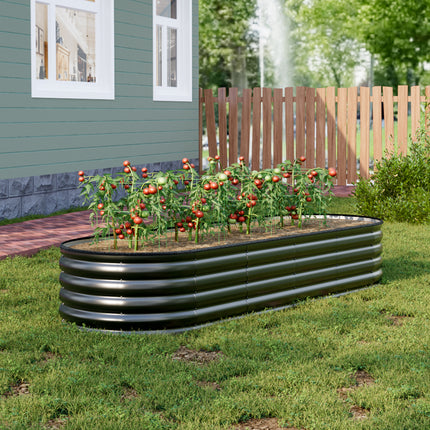Oval-Shaped Galvanized Steel Raised Garden Bed