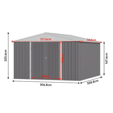 Outdoor Metal Storage Shed with Lockable Door