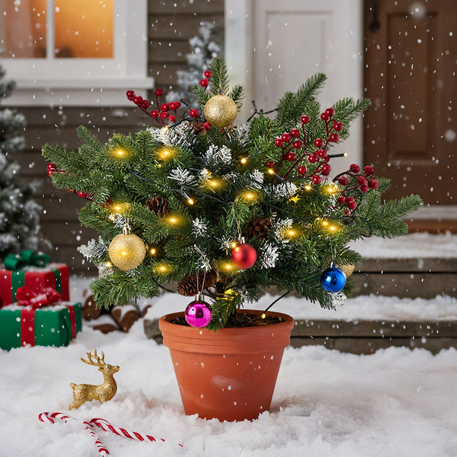 Artificial Christmas Tree with Decorations and LED Lights