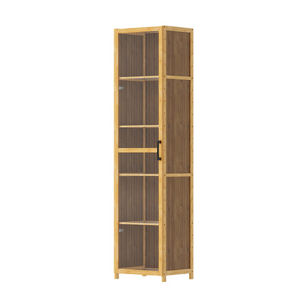 5-Tier Narrow Bookcase Storage Cabinet with Acrylic Door