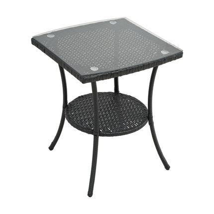 3-Piece PE Rattan Garden Furniture Bistro Set