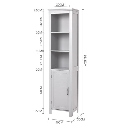 161.5cm H Freestanding Bathroom Tall Cabinet with Blind Door
