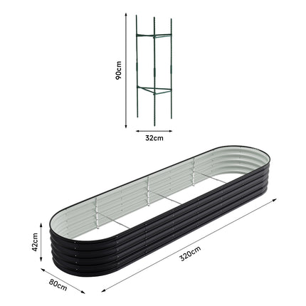 Oval-Shaped Galvanized Steel Raised Garden Bed