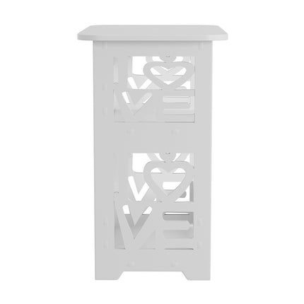 2-Tier PVC Side Table Small Nightstand