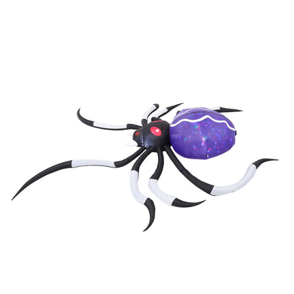 11FT Halloween Inflatable Giant Spider with Built-in LED Lights