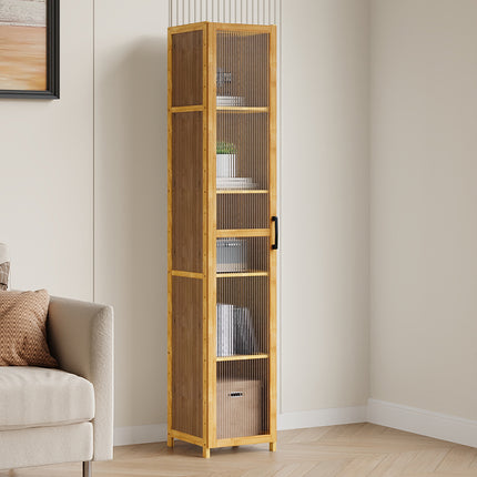 5-Tier Narrow Bookcase Storage Cabinet with Acrylic Door