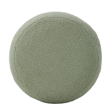 Round Teddy Fleece Upholstered Footstool