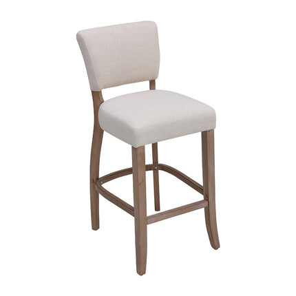 Set of 2 Height Linen Bar Stool for Kitchen, 105cm H Beige