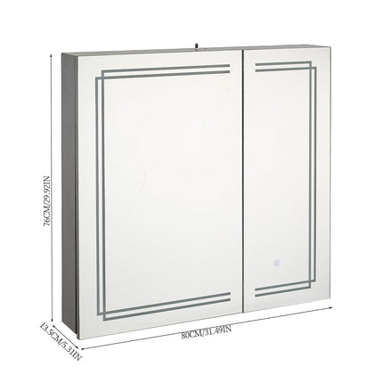 Wall-mounted Bathroom Mirror Cabinet with Led Lights