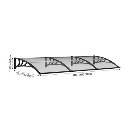 Outdoor Door Canopy Window Awning with Drainage Channel