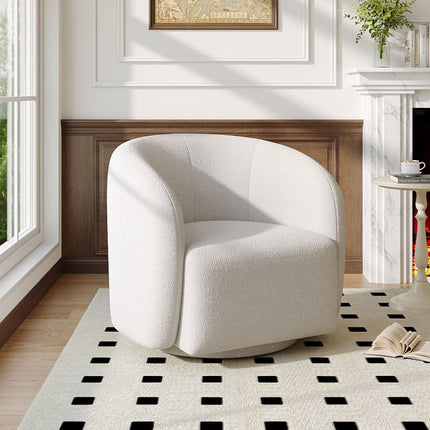 Teddy Fleece Upholstered Swivel Accent Chair