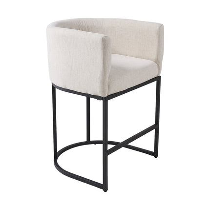 Set of 2 Low Back Upholstered Bar Stools