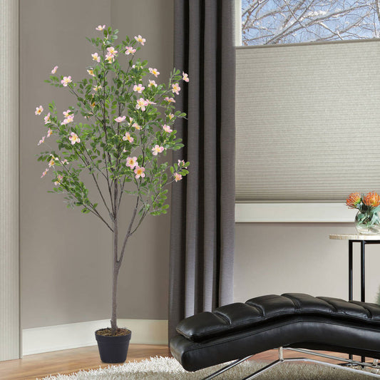 Green 160cm Indoor Outdoor Decor Artificial Frangipani Blossom Tree in Pot