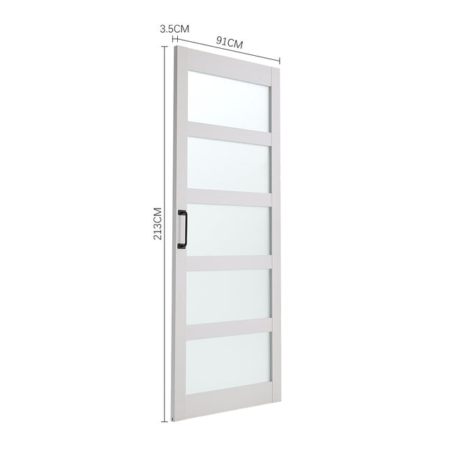 White Farmhouse Style MDF Wooden Barn Door with 200cm Sliding Kit