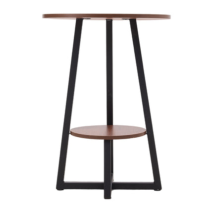 2-Tier Round Wooden Coffee Side Table