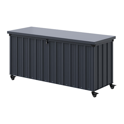 550L Outdoor Large Lockable Metal Storage Box with Wheels