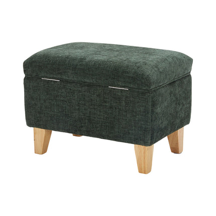Chenille Upholstered Storage Ottoman