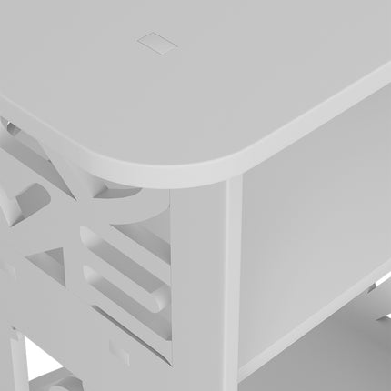2-Tier PVC Side Table Small Nightstand