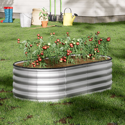 Oval-Shaped Galvanised Steel Raised Garden Bed