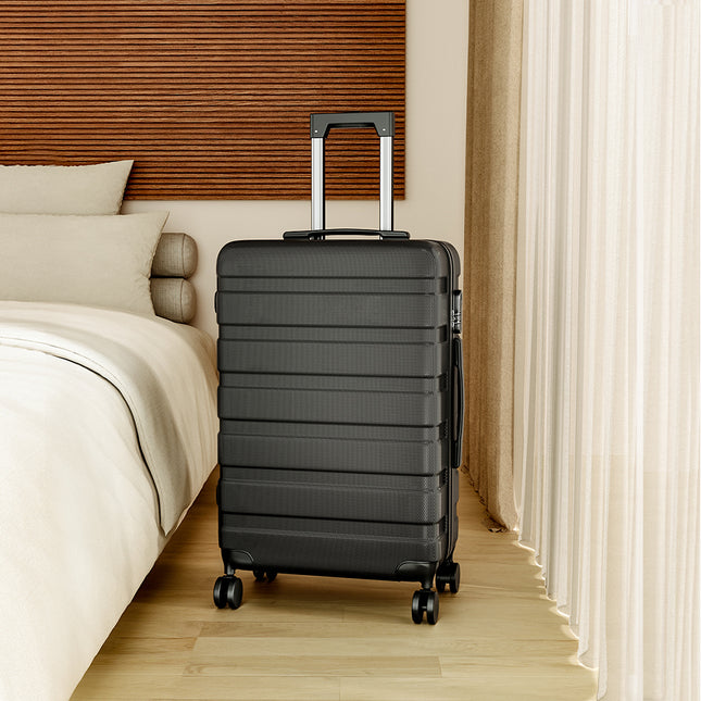 24" Hardshell Rolling Luggage Trolley Travel Case Black